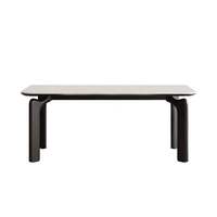 Table à manger rectangulaire nordique en pierre frittée avec pieds en bois massif, table à manger moderne de luxe pour petit appartement