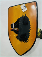 Bouclier décoratif Black Wolf Knight, bouclier de croisé prêt pour le combat