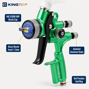 Pistolet à air comprimé KINGTOP 5200B URP, type gravité, pression de travail 0,3 MPa, design tricolore pour la retouche automobile - Product Image 3