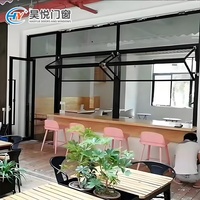 Fenêtres pliantes verticales en aluminium trempé de style accordéon, résistantes au vent et aux ouragans
