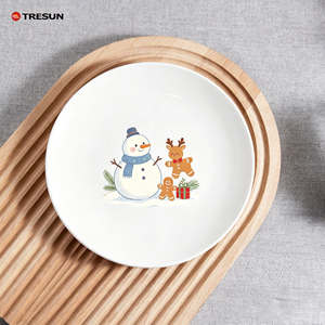 Assiettes en céramique blanches personnalisées avec logo, pour dîner, dessert et Noël - Product Image 6