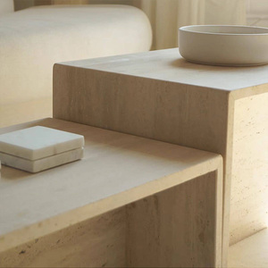 Mesas de Centro de Travertino Natural de Diseño, Modernas, Minimalistas y Modulares para <span class=keywords><strong>Hotel</strong></span> y Villa - Product Image 6