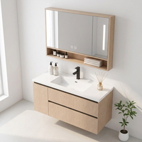 Meuble de salle de bain avec vasque et miroir, armoire de rangement pour salle de bain avec tiroirs et miroir