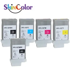 Cartucho de tinta pigmentada com chip ShinColor PFI107 PFI-107 para impressora Canon iPF670 iPF680 iPF685 iPF770 iPF780 iPF785 130ML/PC