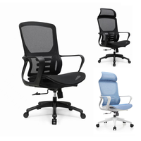 Chaise de bureau ergonomique en maille, pivotante et inclinable, réglable en hauteur, modèle 854B-1, pour usage professionnel.