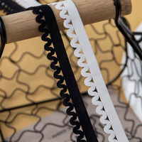 Bande élastique en dentelle picot de 1,2 cm pour accessoires textiles, sous-vêtements, ruban en nylon à bord festonné, sangle pour vêtements DIY