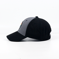 Casquette de sport en gros 100 % coton, casquette de baseball à 6 panneaux, style personnage, fermeture arrière à scratch, casquette de baseball personnalisée