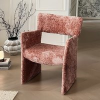 Fauteuil de salle à manger rembourré de style Mid-Century, luxe léger, avec dossier incurvé, chaise d'appoint pour coiffeuse ou chambre à coucher