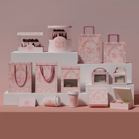 Série d'emballages de gâteaux carrés de luxe de qualité alimentaire couleur personnalisée, boîtes rigides haut de gamme portables avec revêtement UV, gaufrage mat, réutilisables