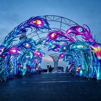 Grandes lanternes d'arche de carnaval de clown avec lumières LED pour décorations de Thanksgiving, Noël, parcs à thème et parcs d'attractions