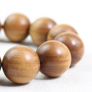 Bracelet de prière bouddhiste pour hommes en bois de santal ancien, perles rondes de 20 mm, style chinois traditionnel, cadeau pour les aînés - Product Image 3