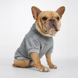 Cute Gray Cotton Knit Eco-Friendly Plaid Pattern <b>Dog</b> Hoodie Comfortable All Seasons Pet <b>Clothes</b> Leisure Style Machine Wash - Product Image 1