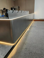 Comptoir de bar en acier inoxydable, surface miroir, table de bar portable personnalisée pour événements, expositions, fêtes, service de restauration haut de gamme