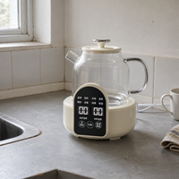 Bouilloires Électriques à Ébullition Rapide, Chauffe-Eau Commercial pour Hôtels, Carafe Chauffante pour Soupe, Petite Bouilloire Électrique Numérique en Verre pour la Maison et le Bureau