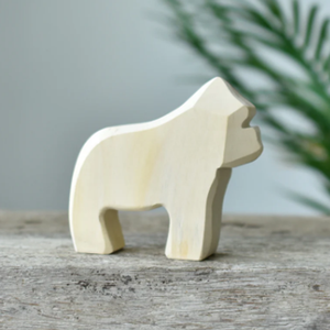 Gorille en bois artisanal pour la décoration de la maison, jouet pour enfants d'âge préscolaire - Product Image 1