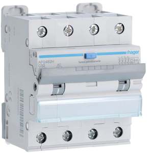 AFQ482H Personalizzabile con Hagers RCBO 10000A 4P curva C 32A tipo AC 300mA 4M - Product Image 1