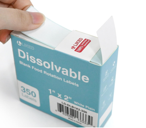 Etiquetas solubles en agua de 1x2 pulgadas, resistentes al desgarro, autoadhesivas para uso diario. - Product Image 3