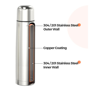 Botella de Agua Portátil Personalizada al por Mayor con Aislamiento al Vacío en Forma de Bala para Navidad, Termo de Viaje - Product Image 3