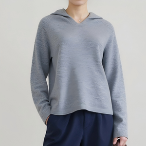 Sudadera con Capucha Tejida Personalizada OEM ODM para Mujer, Suéter 100% Lana, Prenda Tejida sin Costuras, Jersey Casual de Manga Larga para Mujer - Product Image 1