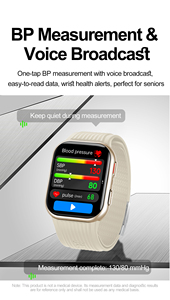 Montre connectée intelligente avec diffusion vocale de la pression artérielle et de l'ECG, accès NFC, détection de chute, SOS, écran AMOLED carré, tracker d'activité magnétique, compatible Android - Product Image 6