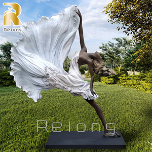 Statue de décor de parc de jardin extérieur de taille réelle moderne sculpture dansante en bronze - Product Image 1