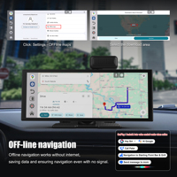 Monitor de Coche 2 en 1 con Pantalla Táctil IPS de 11.4 Pulgadas, Carplay, Android Auto, Cámara Frontal 1080P y DVR Android 15.0