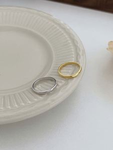 Dylam Minimalist Simple Design Hypoallergenic Non Tarnish S925 Silver Rhodium 18K Gold Plated Polish <b>Circle</b> Women <b>Rings</b> - Product Image 4