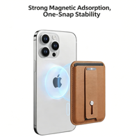 Nouveau Portefeuille Anneau Magnétique en Cuir pour Cartes Téléphone iPhone Samsung Google Pixel OEM ODM Logo Personnalisé Emballage