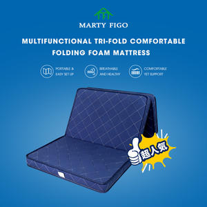 Couvre-matelas personnalisé multi-usages à trois volets 10cm Tapis de yoga Camping Portable en mousse haute densité Pliable <span class=keywords><strong>Surmatelas</strong></span> <span class=keywords><strong>4</strong></span> pouces - Product Image 2
