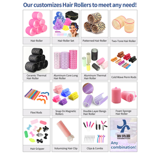 Sıcak satış plastik kendinden kavrama kanca döngü bant bigudiler saç bigudi rulo seti ile saç tokası tasarım - Product Image 2