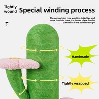 Arbre à chat moderne Winners Meow Fairy Cactus, structure d'escalade verticale tout-en-un en tissu, grand design cactus, style mignon, pour saut vertical
