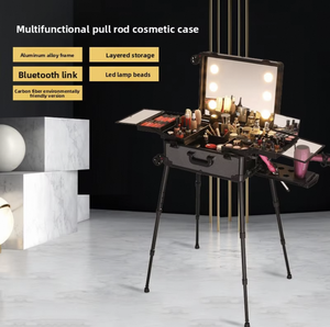 Trousse de maquillage professionnelle de grande capacité de 22 pouces avec tige lumineuse Tronc de <span class=keywords><strong>rangement</strong></span> de maquillage d'<span class=keywords><strong>art</strong></span> d'ongle à la mode Motif géométrique - Product Image 3