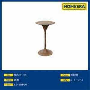 Tavolo da Bar Rotondo con Finitura Effetto Legno, Diametro 60cm, Altezza 104cm, Base a Piedistallo, Design Moderno Mid-Century, Arredamento Commerciale - Product Image 3