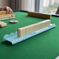 Nouveau support de mahjong à motif coquille, 20 pouces, en acrylique, organisateur de cartes de mahjong, poussoir de cartes et porte-cartes, 4 pièces par ensemble