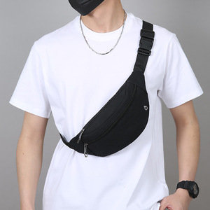 Men's Chest Bag Canvas Waist Bag Durable Outdoor Everyday Use Brown Black Military Green Khaki Solid Color - Product Image 2