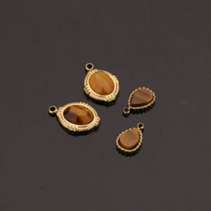 Ciondoli a Goccia in Occhio di Tigre Placcati Oro in Acciaio Inossidabile <span class=keywords><strong>per</strong></span> Creazione di Gioielli Fai-da-Te alla Moda - Product Image 3