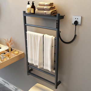 Haut de gamme PVD Surface étanche chauffe-serviettes montage mural électrique <span class=keywords><strong>eau</strong></span> chauffée porte-serviettes avec minuterie Thermostat - Product Image 6