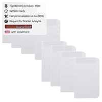 Pochettes pour classeur A5 sans fermeture éclair, porte-cartes en PVC dépoli, 11 trous, transparentes, pour impression numérique, format dossier, étanches, pour espèces