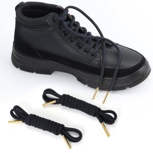 Zapatillas de Moda Negras con Cordones Redondos y Puntas Metálicas Personalizadas con Grabado - Product Image 2