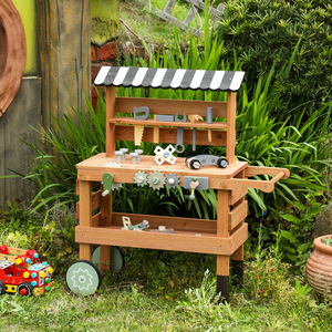 Chariot à outils en bois pour enfants, jouet électronique d'<span class=keywords><strong>atelier</strong></span> de jeu d'imitation avec outils et engrenages, jouet éducatif Montessori pour tout-petits - Product Image 1