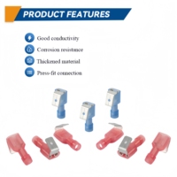 CNXI 500 pièces PBDFNYD Connecteurs à déconnexion rapide à double sertissage, connecteurs à bout, isolés en nylon, en laiton, mâle et femelle, bornes à fourche