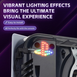 For PS5 Digital & Disc Edition Console RGB <b>LED</b> Logo <b>Light</b> Kit with 7 Colors and 40 Lighting Effects - Product Image 5