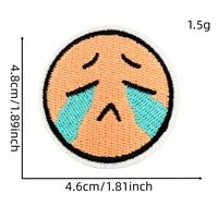 Patchs brodés drôles et colorés en forme d'emojis, à thermocoller, motifs visages d'humeurs variées pour vêtements, sacs et décoration DIY – Vente en gros