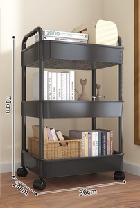 Étagère de rangement mobile à double niveau avec <span class=keywords><strong>roulettes</strong></span> en plastique pour collations de bébé, salle de bain et toilettes – Design simple - Product Image 5