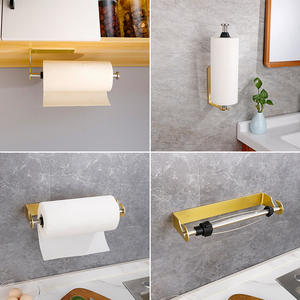 YOTO moderno Americano montado en la pared espacio aluminio oro gabinete cocina Papel Toalla baño portarrollos-sin perforación - Product Image 2