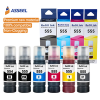 حبر متوافق 554 555 لإعادة تعبئة طابعات إبسون L8160/L8180