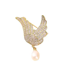 Mode Populaire Angel Wing Broche Met Olie Pins Clip Sieraden