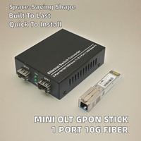 OLT stik GPON Mini 1 Port, Kompatibel semua sakelar Mini mikro SFP PON Stick OLT menampilkan RJ45 SC 10G Fiber optik WiFi