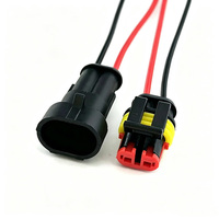 Connecteurs Électroniques Étanche Auto DJ7021-1.5-11/21 282104-1/282080-1 à 2 Broches Mâle/Femelle avec Contacts en Laiton et Boîtier en Nylon