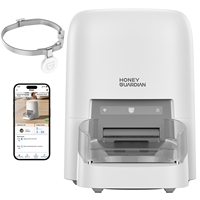Distributeur de nourriture intelligent RFID pour animaux de compagnie avec collier connecté – Repas personnalisé activé par la puce, capacité 4,6 L pour le suivi de régime des chats et chiens